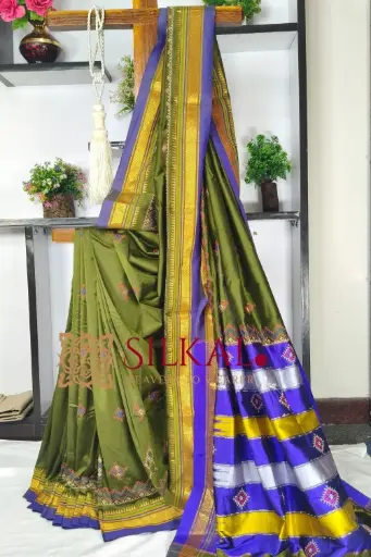 [SKL03577] SKL03577 Ilkal Semi Silk With Kasuti Saree 