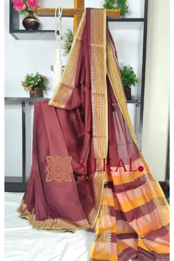 [SKL03586] SKL03586 Banahatti Cotton Saree With Traditional Border Saree