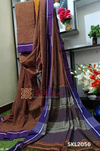 [SKL1226] Patteda Anchu Pure Cotton Handwoven Saree