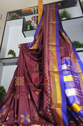 [SKL1274] Ilkal Semi Silk With Kasuti Saree