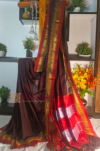 [SKL1283] Ilkal Plain Mercerized Silk Saree