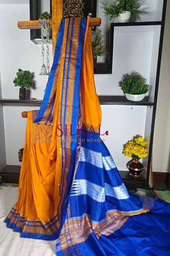 [SKL1296] Ilkal Cotton Silk With Chikki Paras Border Saree