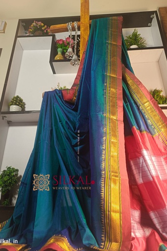 [SKL1300] Ilkal Plain Mercerized Silk Saree