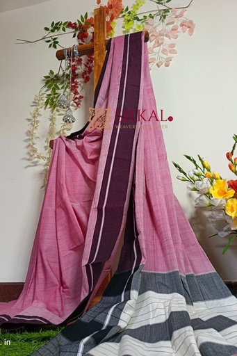 [SKL1333] Patteda Anchu Pure Cotton Handloom Saree
