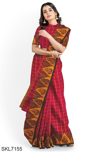 [SKL1341] Banahatti Gopika Checks Butta Saree
