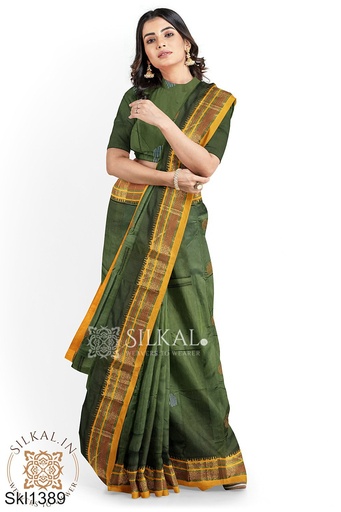 [SKL1363] Ilkal Mercerized Sonamati Cotton Butta Saree