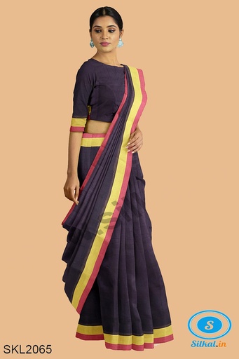 [SKL1403] Patteda Anchu Pure Cotton Handwoven Saree