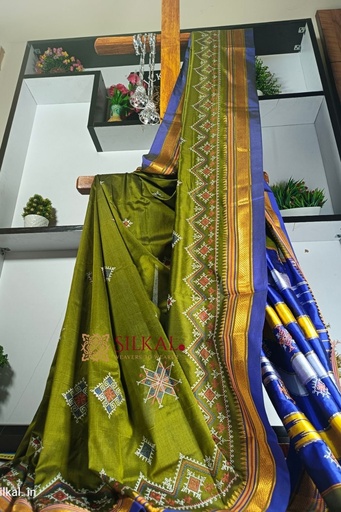 [SKL1408] Ilkal Semi Silk With Kasuti Saree