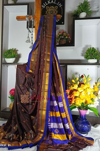 [SKL1417] Ilkal Semi Silk With Kasuti Saree