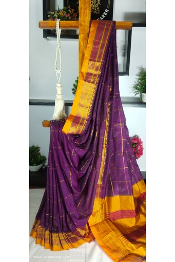 [SKL1484] Ilkal Mercerized Sonamati Cotton Butta Saree