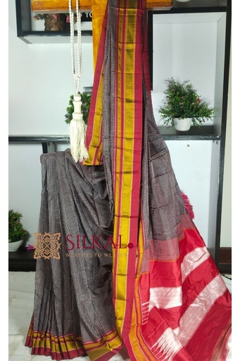 [SKL1494] Ilkal Kaddi Cotton Saree