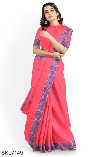 [SKL1543] Banahatti Cotton Butta Light Color Saree