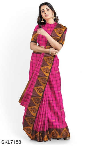 [SKL1551] Banahatti Gopika Checks Butta Saree