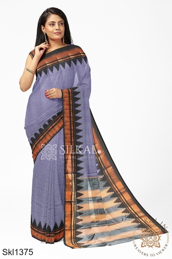 [SKL1575] Ilkal Checks Chaduranga Saree