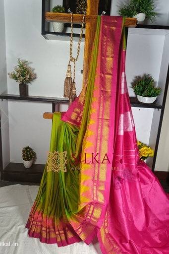 [SKL1033] Ilkal Cotton Silk Temple Saree