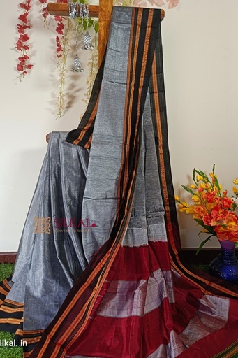 [SKL1591] Ilkal Handloom Viscose Cotton Silk Special Gayatri Border Saree