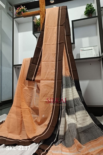 [SKL1597] Patteda Anchu Pure Cotton Saree