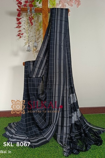 [SKL1632] Ilkal Handloom Cotton Silk Gayatri Border Saree