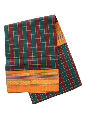 [SKL1636] Ilkal Silk By Cotton Checks Saree