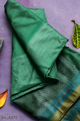 [SKL1678] Narayan Peth Plain Cotton Saree With Patti Pallu