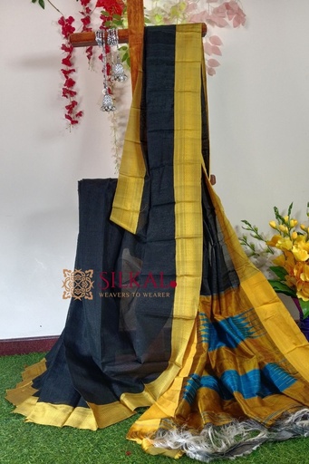 [SKL1698] Ilkal Handloom Viscose Cotton Silk Chikki Paras Border Saree