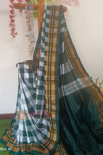 [SKL1699] Ilkal Cotton Silk Big Checks