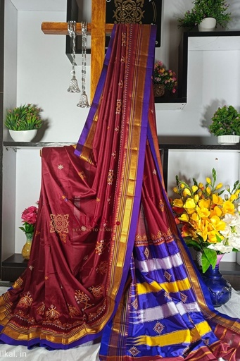 [SKL1701] Ilkal Semi Silk With Kasuti