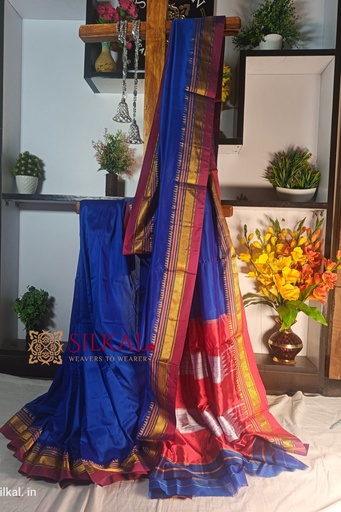 [SKL1723] Ilkal Plain Mercerized Silk Saree