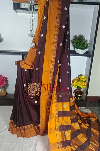 [SKL1743] Ilkal Flower Butta Saree