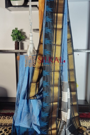 [SKL1774] One Side Border Chandarana Temple Saree