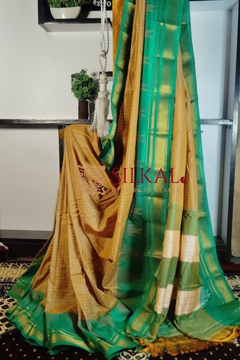 [SKL1775] One Side Border Chandarana Temple Saree