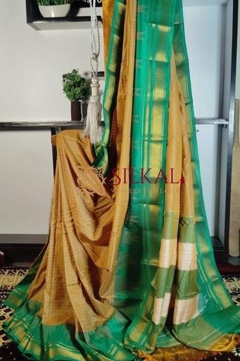 [SKL1779] One Side Border Chandarana Temple Saree