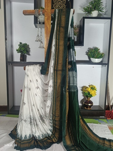 [SKL1053] Ilkal Kasuti Tample Border Sarees
