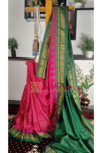 [SKL1789] Ilkal Cotton Silk Temple Saree