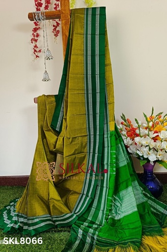 [SKL1057] Ilkal Handloom Viscose Silk Gayatri Border Saree