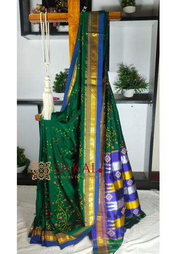 [SKL1824] Ilkal Semi Silk With Kasuti Saree