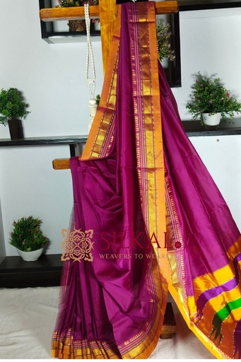 [SKL1835] Ilkal Plain Mercerised Silk Saree