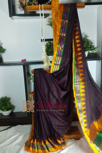 [SKL1839] Ilkal Cotton Kaddi Saree