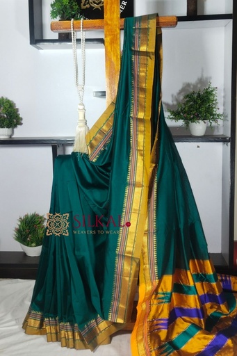 [SKL1859] Ilkal Plain Mercerized Silk Saree