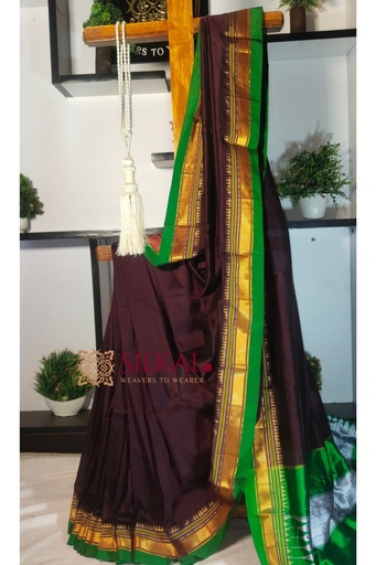 [SKL1860] Ilkal Plain Mercerized Silk Saree