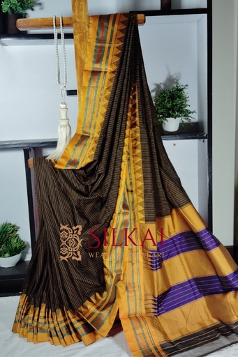 [SKL1894] Ilkal Embossed With Mercerized Cotton Saree