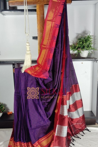[SKL1949] One Side Border Chandarana Temple Saree