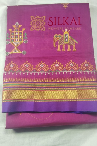 [SKL1998] Ilkal Semi Silk With Kasuti Saree
