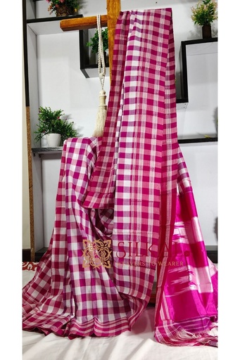 [SKL2000] Ilkal Big Checks Cotton Silk Gayatri Border Saree