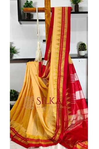 [SKL2033] Ilkal Cotton Silk Temple Saree