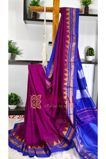 [SKL2035] Ilkal Cotton Silk Temple Saree