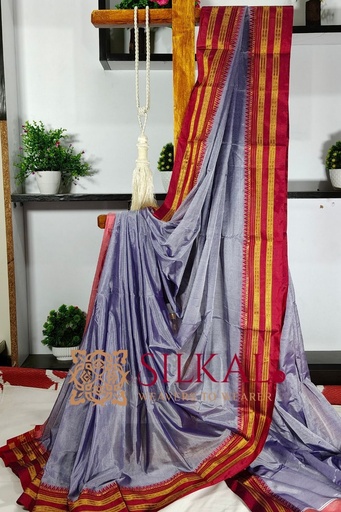 [SKL2059] Ilkal Cotton Gaadi Dadi Plain Saree