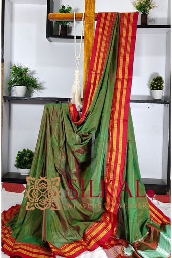 [SKL2060] Ilkal Cotton Gaadi Dadi Plain Saree