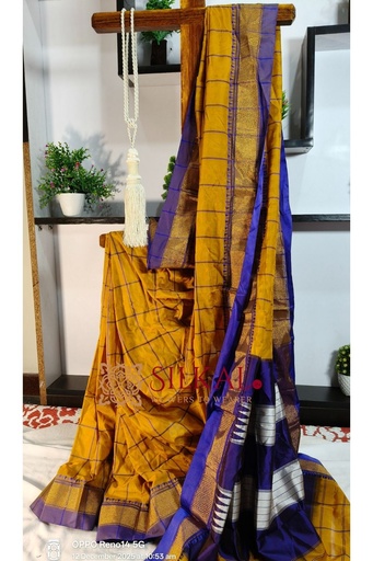 [SKL2083] Ilkal Embossed With Mercerized Cotton Saree