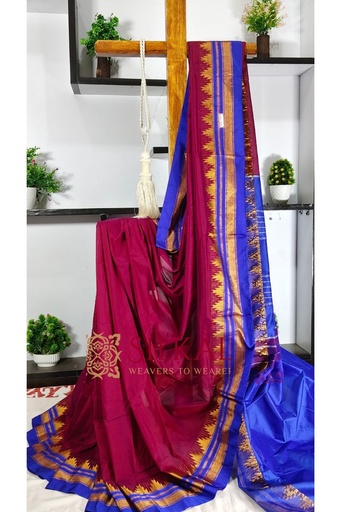 [SKL3002] Ilkal Cotton Silk Temple Saree